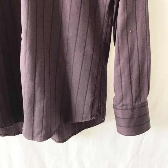 BOSS Hugo Boss plum stripe button up shirt 39/15.5 - Picture 4 of 9